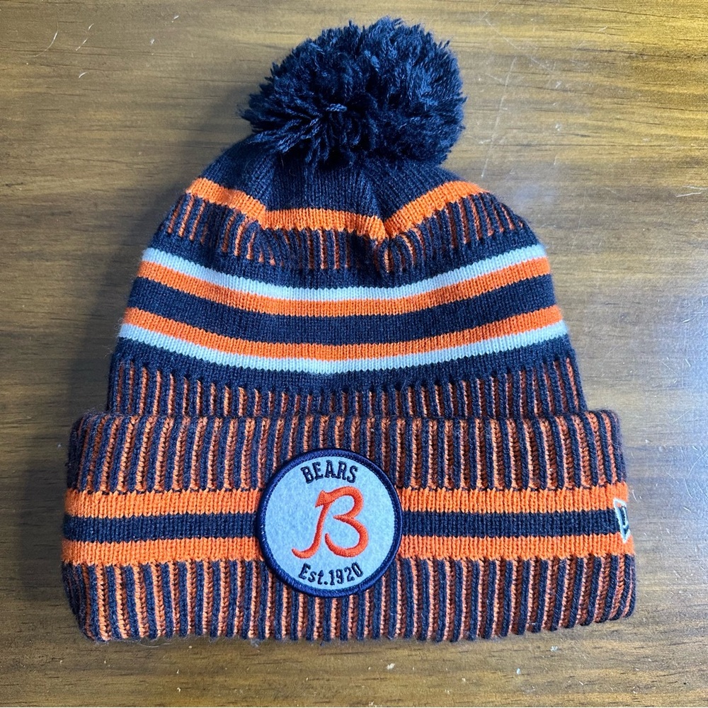 Chicago Bears On-Field Cold Weather Home Sport Knit 'B' Logo Fleece Lined Beanie